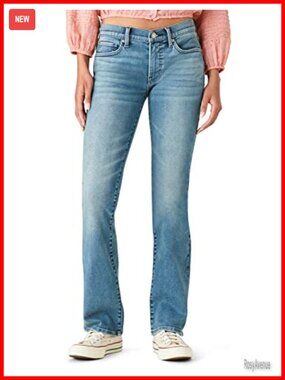 Women's Mid Rise Bootcut Jeans Stretch Denim Casual